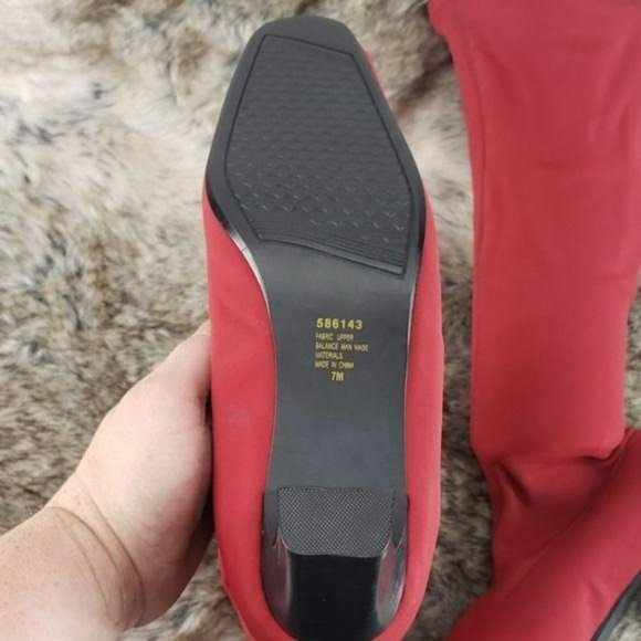 Autonomy Red Slinky Knee High Heeled Boots size 7 - Picture 4 of 7
